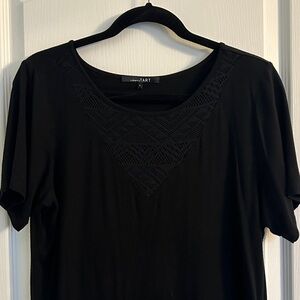 Chic Black Women's Top with Lace Accent